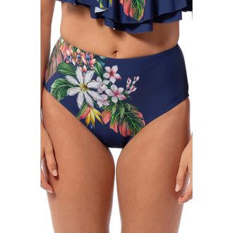 Jantzen Floral Comfort Core Bikini Bottoms in Pantheon Blue at Nordstrom Rack, Size 10