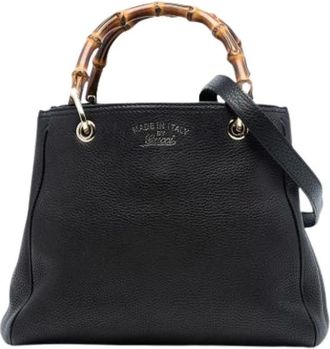 Gucci Pre-owned Handbags, female, Black, Size: ONE SIZE Pre-owned Bamboo Shopper Satchel