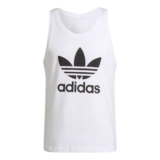 adidas Mens adidas originals Trefoil Tank Contrasting Colors Large Logo Sports Training Vest White H06636