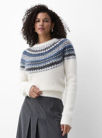 Contemporaine Womens Fair Isle alpaca wool sweater