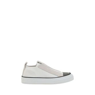 Brunello Cucinelli White Nylon Low Top Womens Sneakers