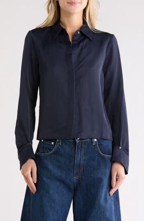 TWP Button Me Up Shirt in Midnight at Nordstrom Rack, Size X-Small