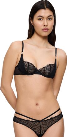 Triumph Balconette-BH TRIUMPH That Night In Vegas, Damen, Gr. 70, Cup E, schwarz, Mesh, Obermaterial: 87% Polyamid, 13% Elasthan, BHs Balconette-BH, Komfort-B