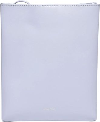 Calvin Klein Tassen, Dames, Wit, ONE Size, Leer, schoudertas