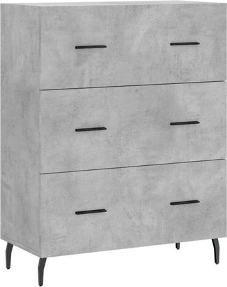 vidaXL Sideboard Concrete Grey 69.5x34x90 cm Engineered Wood Vidaxl