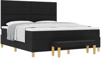 vidaXL Box Spring Bed with Mattress Black 180 x 200 cm Fabric vidaXL