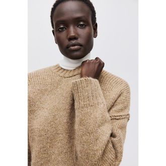 H&M Oversized Jumper in Beige Melange at Nordstrom, Size Xx-Small