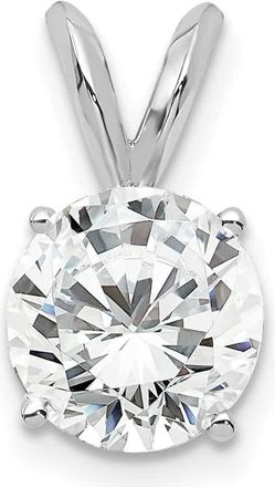 Diamond2Deal 14k White Gold 1 Ct Certified Round Lab Grown Diamond Solitaire Pendant