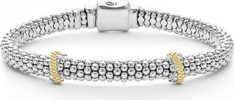 Lagos Caviar Luxe Diamond Station Rope Bracelet in Gold at Nordstrom, Size 7