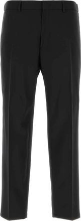 Jil Sander Stijlvolle zwarte polyester broek - Heren - Slim Fit Broeken - Zwart - L - Polyester - Broeken