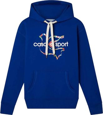Casablanca Mens Casablanca Drapeau De Collombes Printed Blue Hoodie - Size: 44