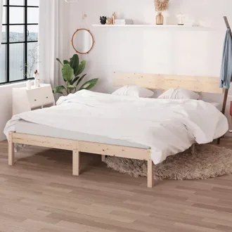 vidaXL Estructura De Cama Sin Colch&oacute;n Madera Maciza 160x200 Cm Vidaxl