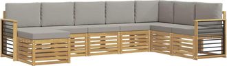 vidaXL Conjunto De Sof&aacute;s De Exterior 8 Uds. Blanco Y Gris Claro Vidaxl