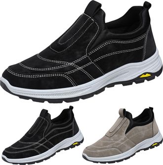 Generic Extra Wide Mens Walking Hiking Shoes Slip On Trainers Comfortable Non-Slip Athletic Sneakers Outdoor Trekking Sneakers Soft Insole Casual Shoes with A