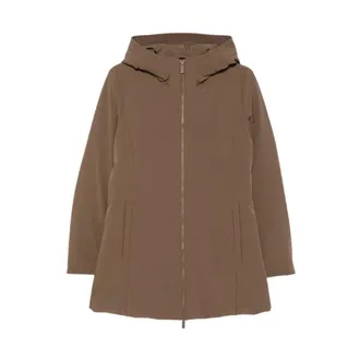Woolrich Firth Parka met capuchon - Dames - Mantels - Bruin - Maat: L Zijde