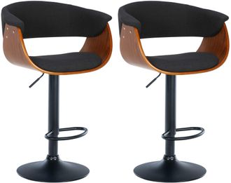 Clp Set De 2 Taburetes De Bar Vestal Nogal/negro Tela