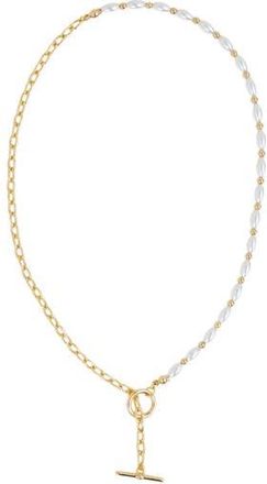 Sterling Forever Emersyn Faux Pearl Bar & Toggle Pendant Necklace in Gold at Nordstrom Rack
