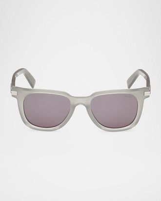 Ermenegildo Zegna Mens Square Acetate Sunglasses