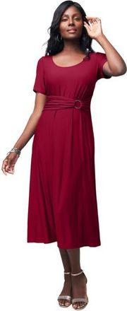Jessica London Buckle Midi Dress in Rich Burgundy at Nordstrom, Size 12