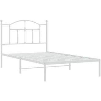 vidaXL Estructura Cama Sin Colch&oacute;n Con Cabecero Metal Blanco 100x190cm Vidaxl