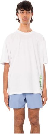 Lacoste Back Tennis Print Loose Tee - Heren - T-shirts - Wit - 2XL - Katoen - Tops