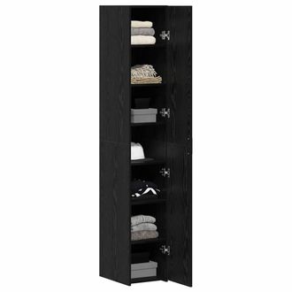 Berkfield Home Highboard Black Oak 30x42.5x185 cm Engineered Wood