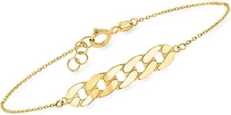 Ross-Simons Italian 10kt Yellow Gold Curb-Link Centerpiece Bracelet