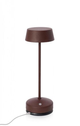 BIZZOTTO Bizzotto - Lampada Tavolo A Led In Metallo Ricaricabile Uso Interno Ed Esterno H 33 Cm -marrone