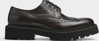 Simons Mens Chunky notched sole leather brogue shoes Men