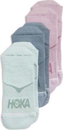 Hoka One One Run Assorted 3-Pack No-Show Socks in Sage /Slate Blue at Nordstrom, Size Medium