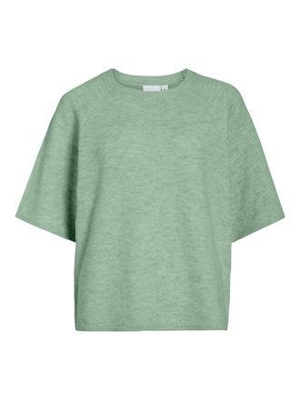 Vila Strickpullover VILA VILIGA 2/4 O-NECK KNIT TOP - NOOS, Damen, Gr. XS, smoke gr&uuml;n detail:melange, Strick, Obermaterial: 97% Polyester, 3% Elasthan, mel
