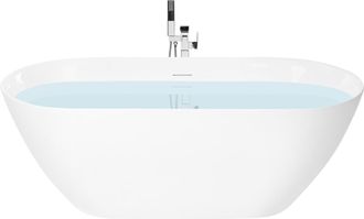Beliani Ba&ntilde;era Independiente De Acr&iacute;lico Dise&ntilde;o Moderno 170 Cm Ba&ntilde;o Blanco Cedros