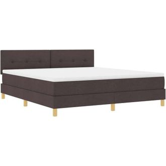vidaXL Vidaxl - Cama Tipo Box Spring Marr&oacute;n Oscuro 180 X 200 Cm Tela