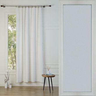 Febronie Cortina algod&oacute;n 140x260 blanco / arena
