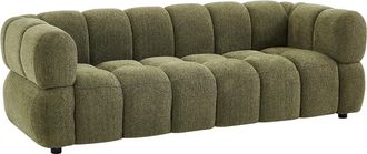 Vente-Unique Sof&aacute; de 3 plazas en tela texturizada verde caqui PAVIRA
