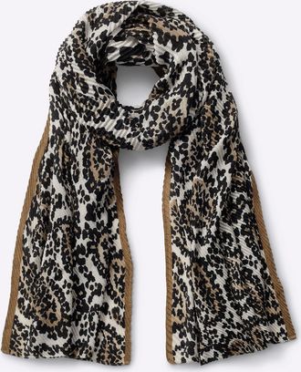 Heine Modeschal HEINE, Damen, schwarz (schwarz, sand), Polyester, gemustert, Modet&uuml;cher Modeschal