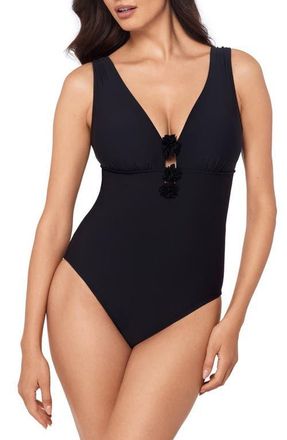 Magic Suit By Miraclesuit Wallis Plunge One-Piece Swimsuit in Black at Nordstrom, Size 16
