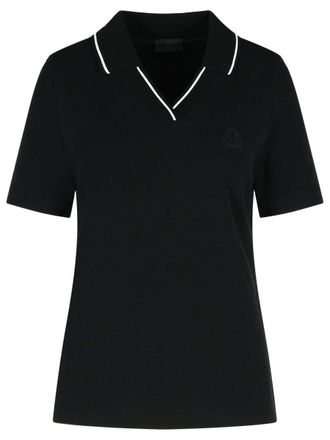 Moncler Black Cotton Polo Shirt
