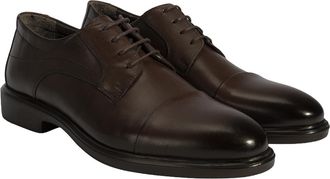 Desa Man Leather Slip-Ons - Antique Finish, Round Toe, Flat Heel, Breathable | Brown - 42