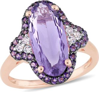 Mimi & Max 3 1/2ct TGW Amethyst and White Topaz Ring Rose Silver