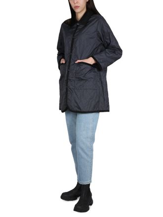 Lavenham Nylon with Velvet Contrast Collar Jacket - Black