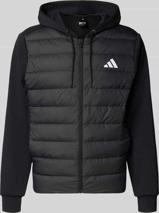 adidas Steppjacke mit Kapuze und Logo in Black, Größe L