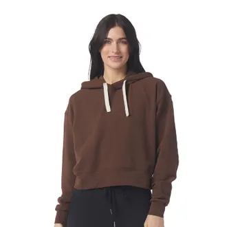 Glyder Womens Oversize Cropped Hoodie Brown XL