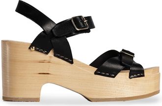 YouYou Sabots Yris Bois Cuir Noir