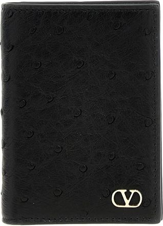 Valentino Garavani VLogo Kaarthouder - Heren - Portefeuilles - Zwart - ONE Size - Leer - Accessoires