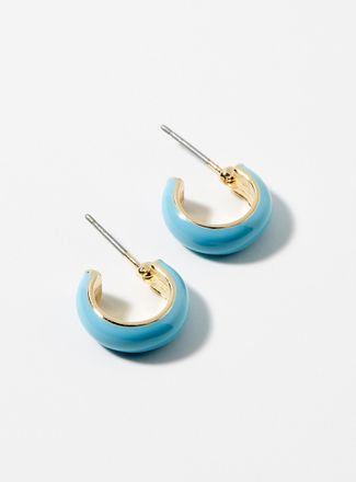 Simons Womens Small enamel Hoop Earrings
