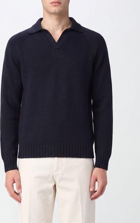 Zanone Polo in maglia in pura lana vergine a maniche lunghe con collo a costine