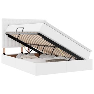 vidaXL Letto Con Contenitore E Led Bianco Puro 140 X 200 Cm Vidaxl
