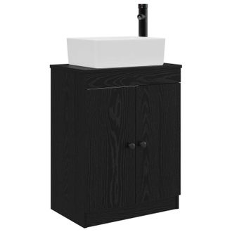 vidaXL Vanidad De Ba&ntilde;o Con Lavabo Negro 54 X 35 X 83 Cm Vidaxl