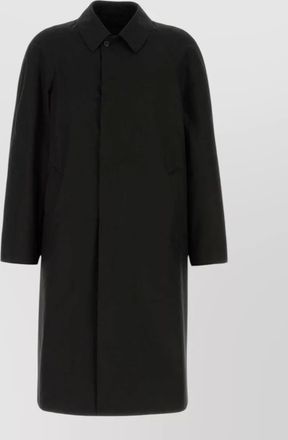 Prada cotton overcoat buttoned cuffs raglan sleeves